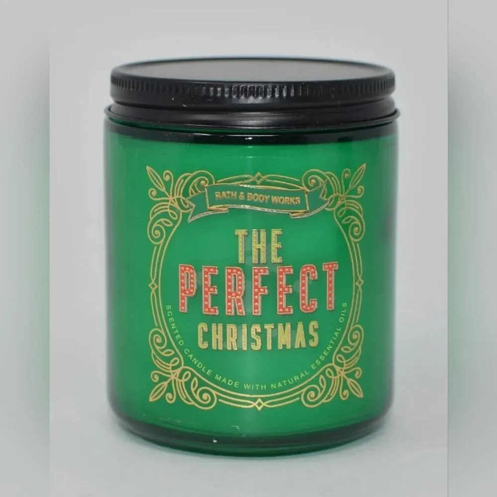 BATH & BODY WORKS THE PERFECT CHRISTMAS SCENTED CANDLE SINGLE WICK 7 OZ
